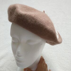 Primark Beret Hat Womens OS Beige Brown 100% Wool French Basque Classic New
